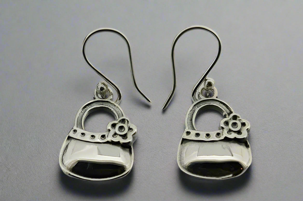 Frida Bag Earrings - Sterling Silver Dangle Earrings for Women - Perfect for Boho, Vintage & Everyday Fashion