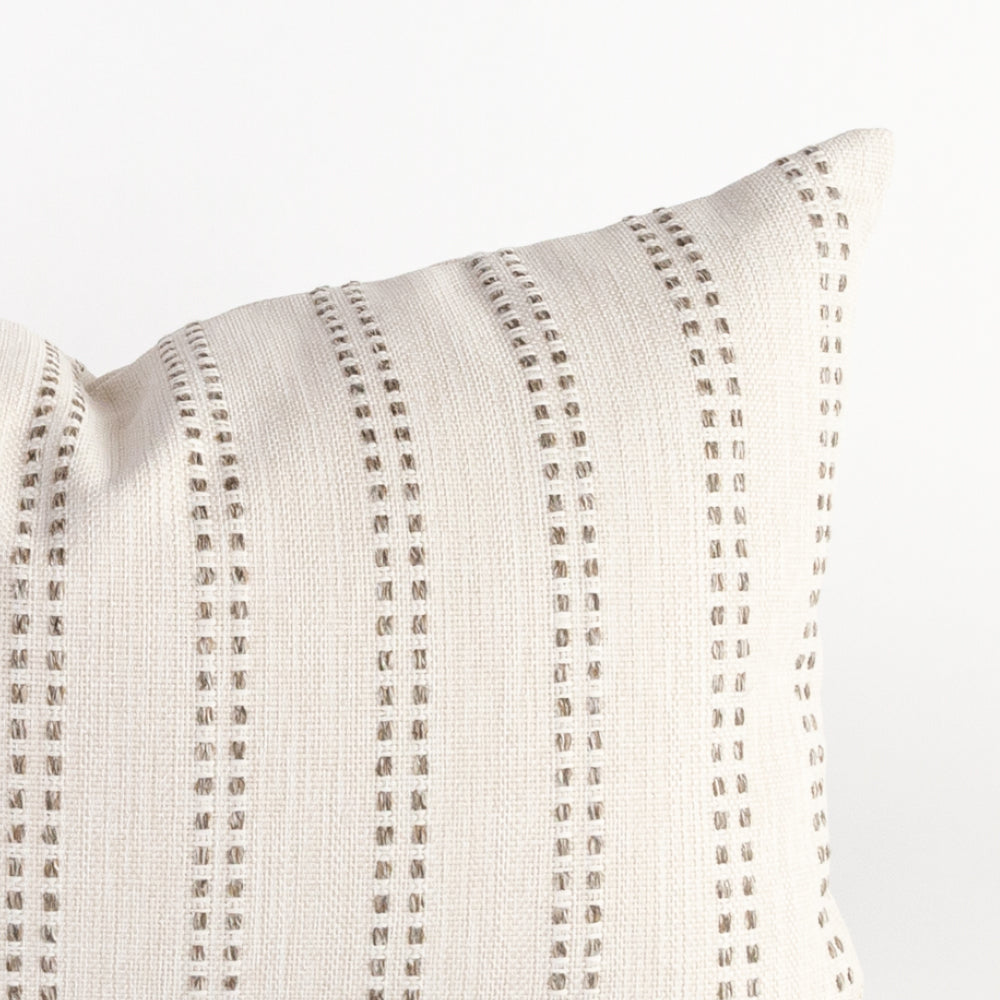 Elodie Stripe 14x20 Lumbar Pillow - Soft Felt Support Cushion for Sofa, Bed & Office Chair - Decorative Throw Pillow for Living Room, Bedroom & Home Decor