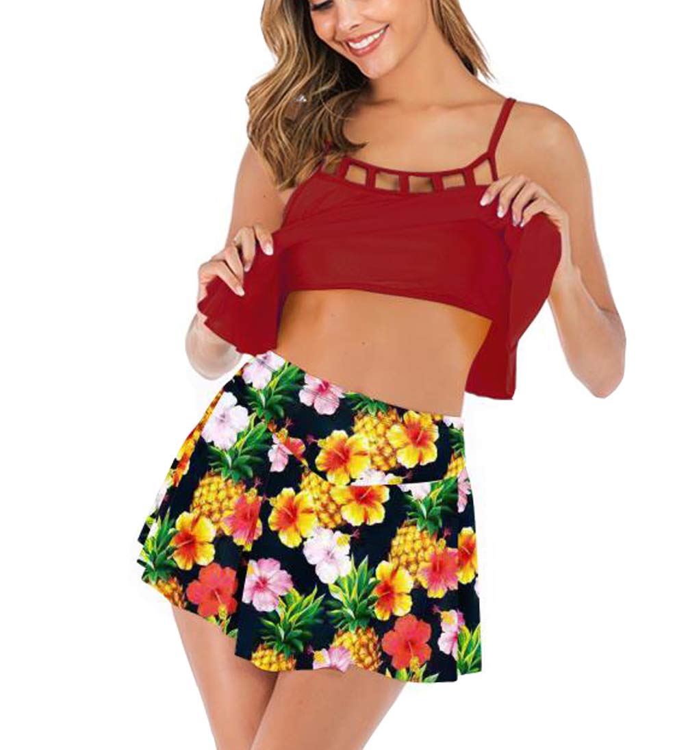Eternatastic Women's Two Piece Bikini Set with Swim Skirt - High Waisted Bathing Suit for Women - Perfect for Beach, Pool, Vacation & Summer Swimwear