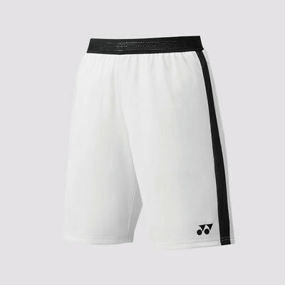 Yonex Men's Tennis Shorts 15071EX - White & Black | Breathable Quick-Dry Athletic Shorts for Tennis, Running & Gym Workouts