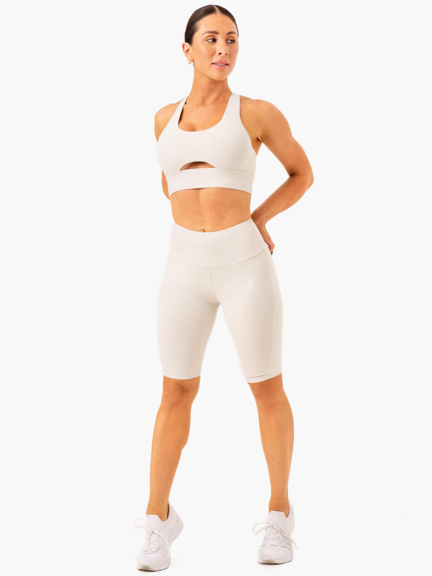 Action Bike Shorts for Women - Snow Grey Color - Perfect for Cycling, Running, and Workout
