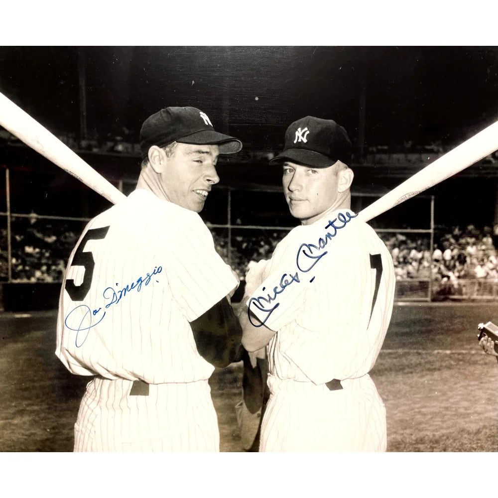 Authentic Mickey Mantle & Joe DiMaggio Autographed 16x20 Framed Photo with JSA COA - New York Yankees Memorabilia for Sports Collectors & Man Cave Decor