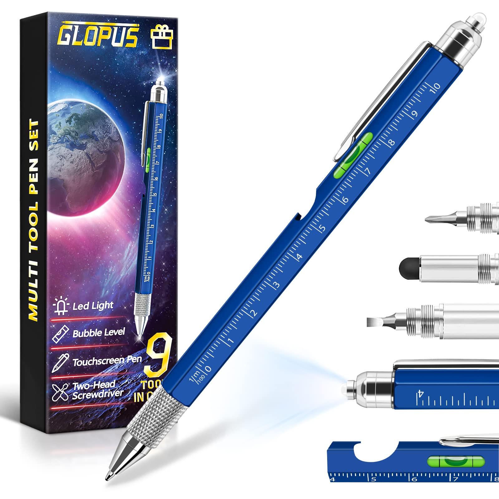 9-in-1 Multitool Pen for Men - Perfect Father's Day, Birthday & Anniversary Gift for Dad, Husband, Boyfriend | Unique Cool Gadgets for Men Who Have Everything | Great for Office, Camping, Travel & Everyday Carry