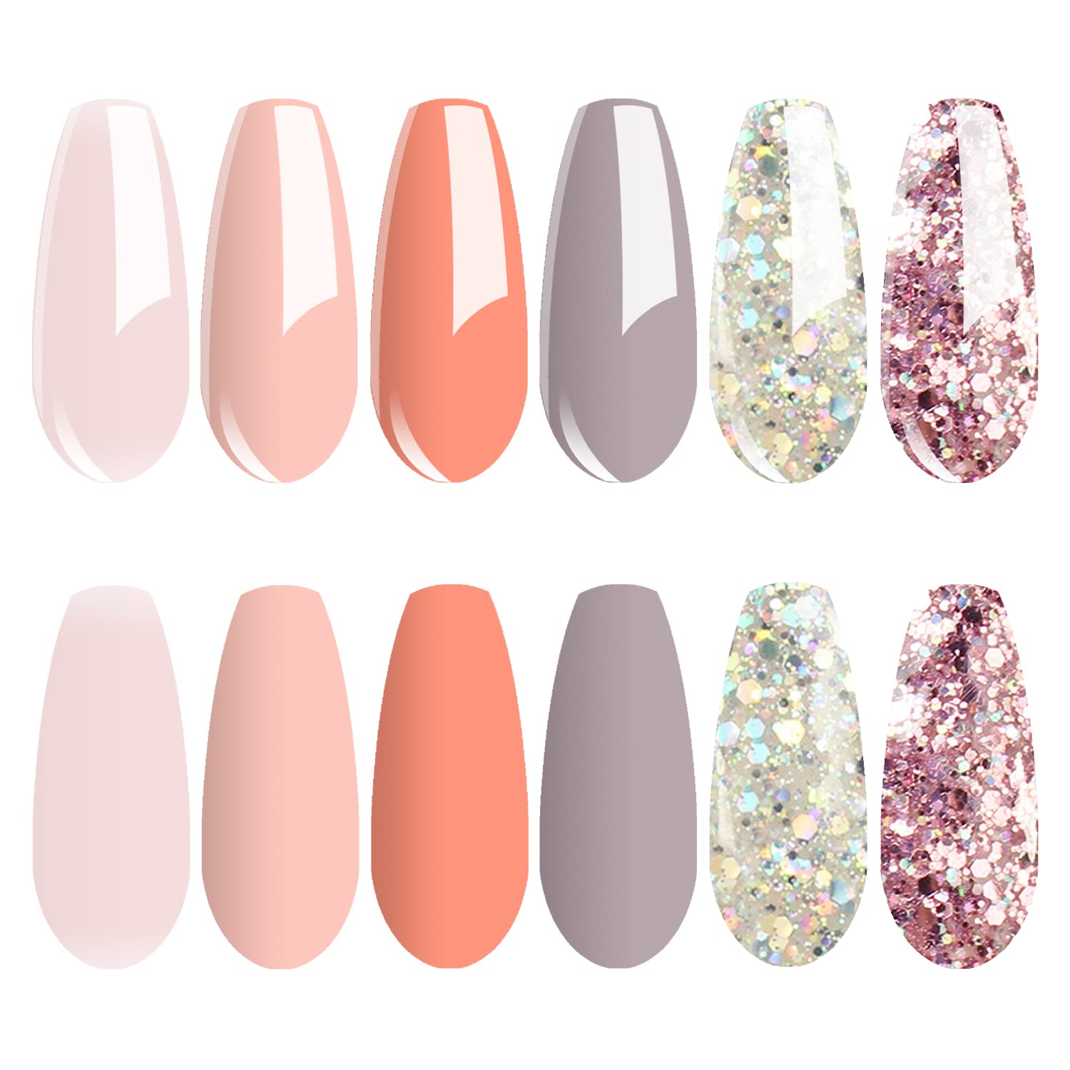 Vishine 40W UV LED Nail Lamp Gel Polish Kit with 6 Gel Colors, Base & Top Coat - Professional Nail Art Manicure Tools for Salon & Home Use