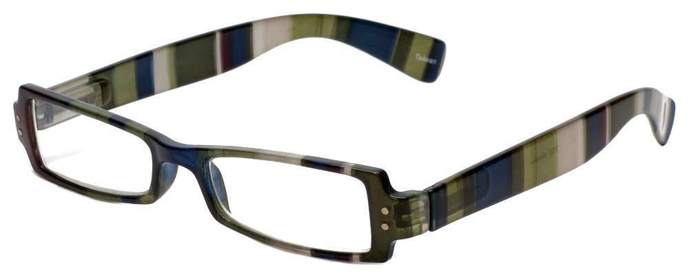 Calabria 763 Designer Reading Glasses for Men & Women - Retro Rectangular Eyeglasses with Matching Soft Case | Perfect for Reading, Office Work, and Fashion Accessories