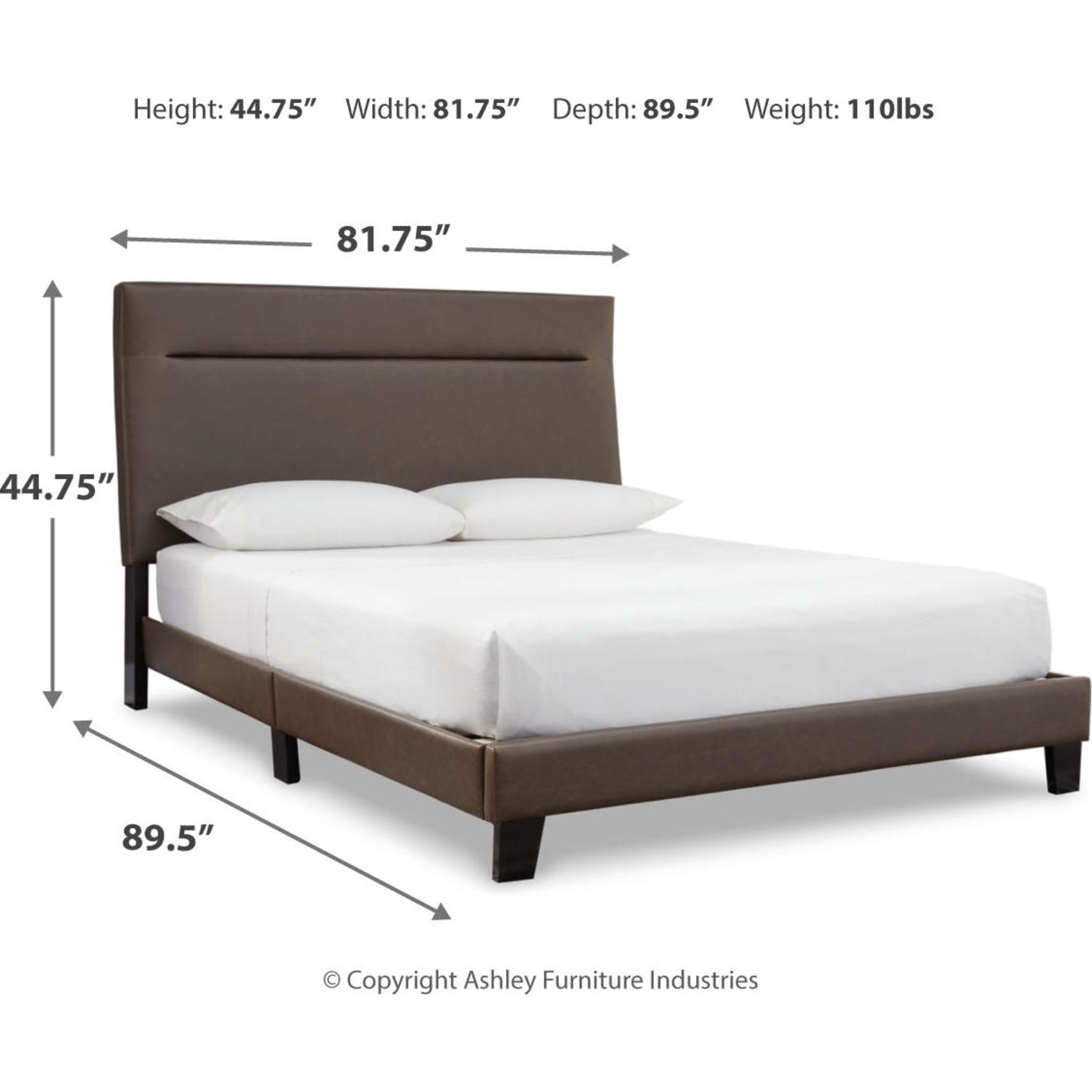 Adelloni Upholstered Platform Bed Frame - Queen Size Brown Fabric Bed with Wooden Slats - Perfect for Modern Bedroom & Guest Room Decor