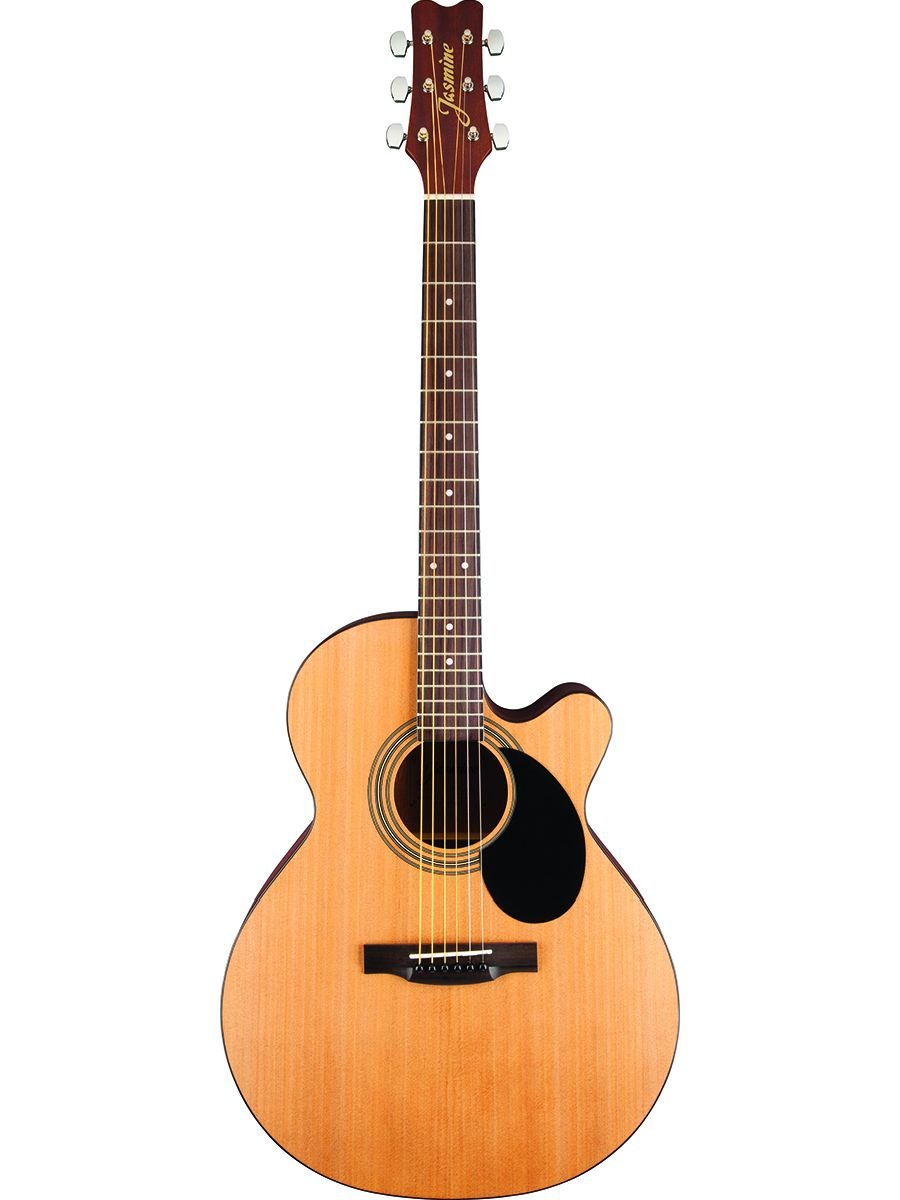 Jasmine S-34C Grand Orchestra Cutaway 6-String Acoustic Guitar Bundle with Gig Bag, Tuner, Strap, Strings, Picks & Polishing Cloth - Perfect for Beginners, Performances & Home Practice
