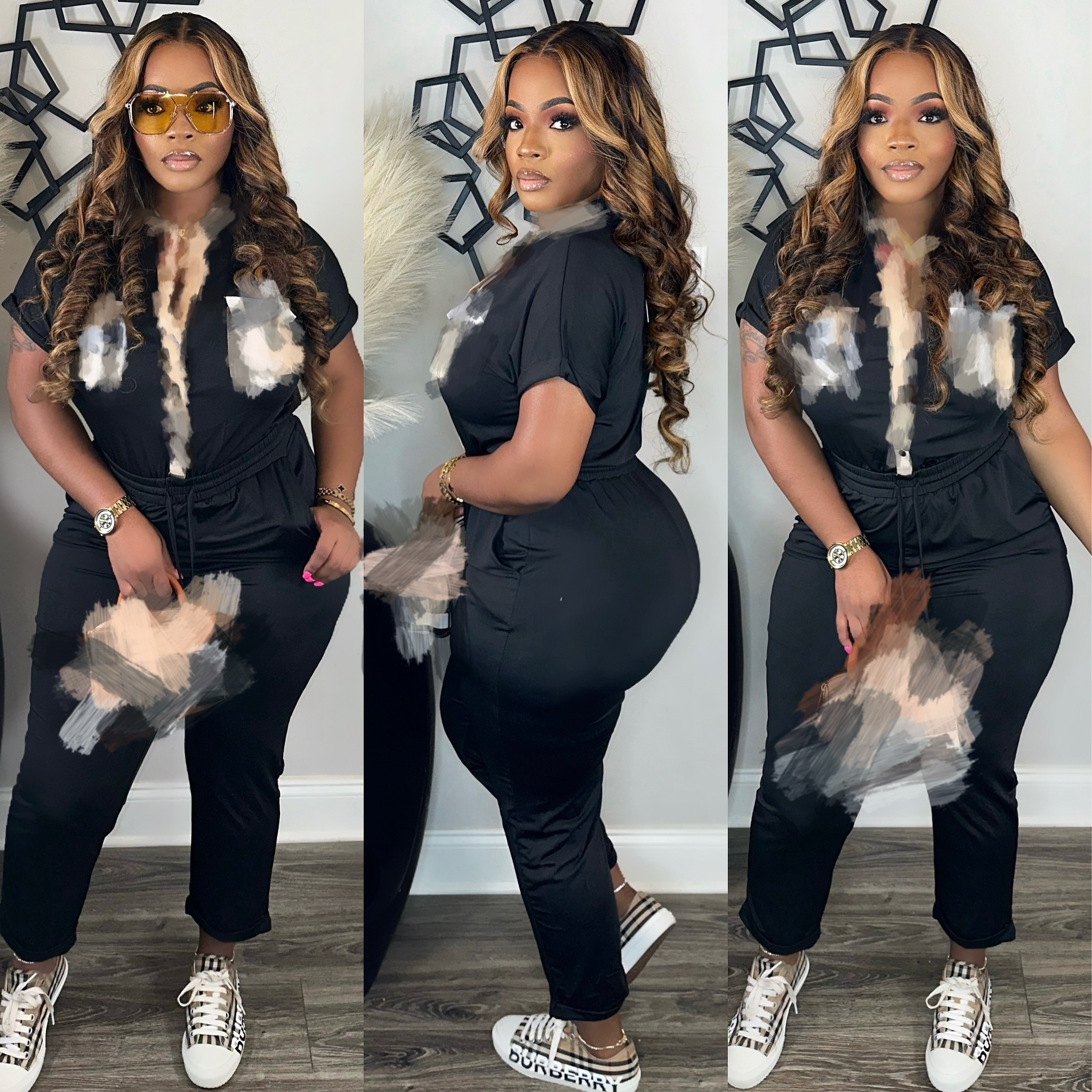 Stylish Lapel Plaid Jumpsuit for Women - Trendy One-Piece Romper with Button Front & Belt - Perfect for Office, Party & Casual Outings