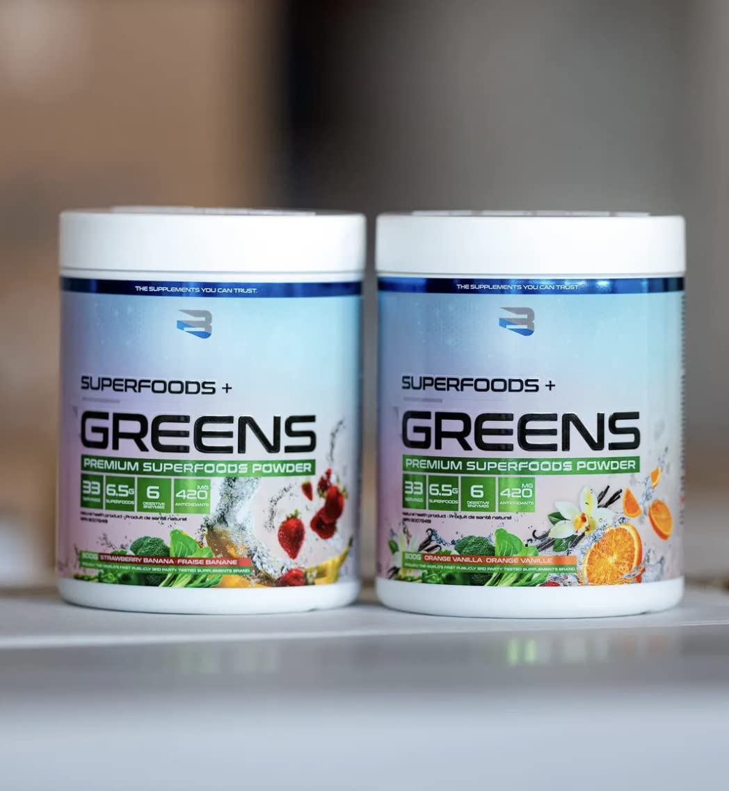 Organic Superfoods & Greens Powder - Strawberry Banana Flavor | Vegan, Gluten-Free, Nutrient-Rich Supplement for Smoothies, Shakes & Healthy Lifestyles