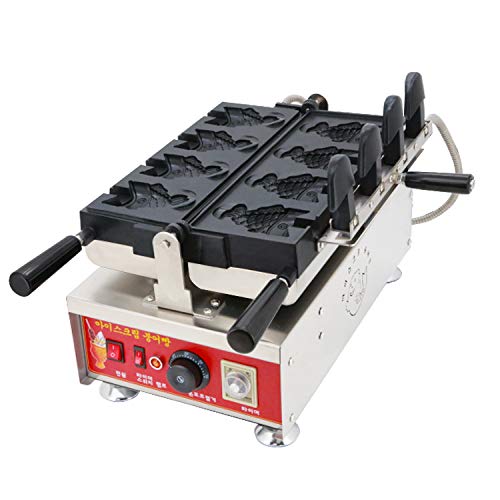 Kolice Commercial Electric Taiyaki Waffle Maker - Fish Shape Non-Stick Waffle Machine with No-Drip Design for Home, Restaurant & Kitchen Use - Perfect for Breakfast, Snacks & Street Food Business