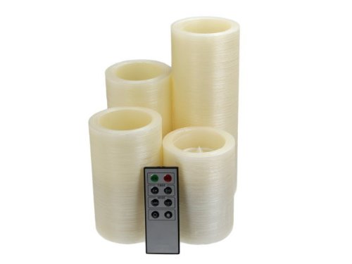 Real Wax Flameless LED Candles with Remote - Unscented Ivory Pillar Candles (4, 5, 6, 8 Inch) for Home Decor, Wedding Centerpieces & Romantic Ambiance