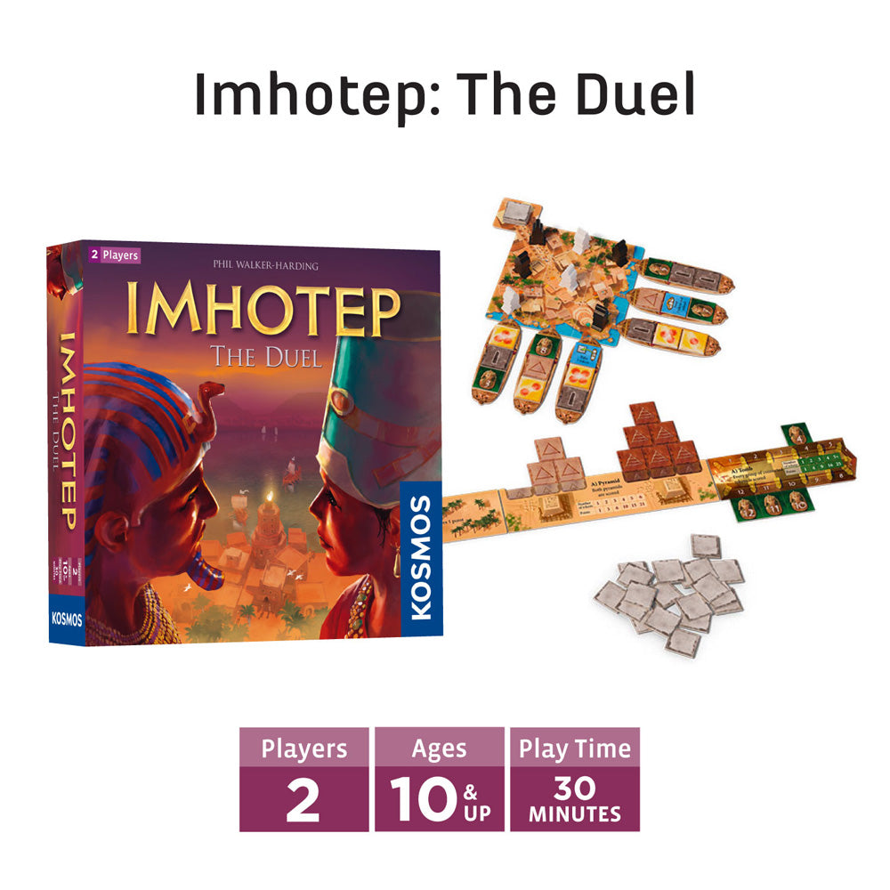 Best 2 Player Board Games Bundle - Imhotep: The Duel, Targi & Lost Cities Card Game with 6th Expedition | Perfect for Couples, Friends & Family Game Nights