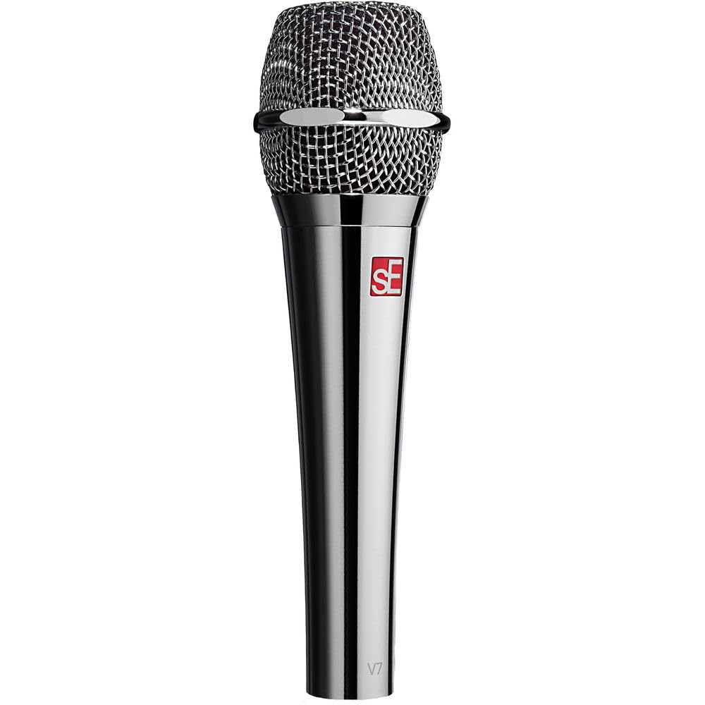 SE ELECTRONICS V7 Supercardioid Handheld Microphone - Professional Studio Grade Condenser Mic for Recording, Podcasting & Live Performance - Chrome Finish