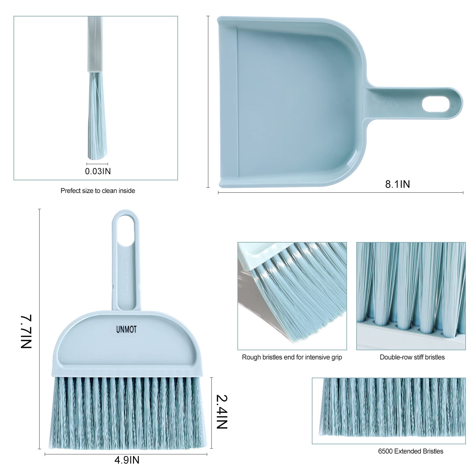 Pet Cage Cleaner Set for Small Animals - Rabbit, Guinea Pig, Hamster Cage Cleaning Brush with Dustpan & Broom for Easy Playpen Maintenance