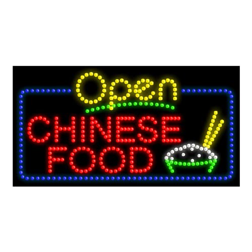 Chinese Food LED Dots Sign #25423 - Bright Restaurant Neon Decor for Takeout Shops, Bars & Asian Cuisine Businesses