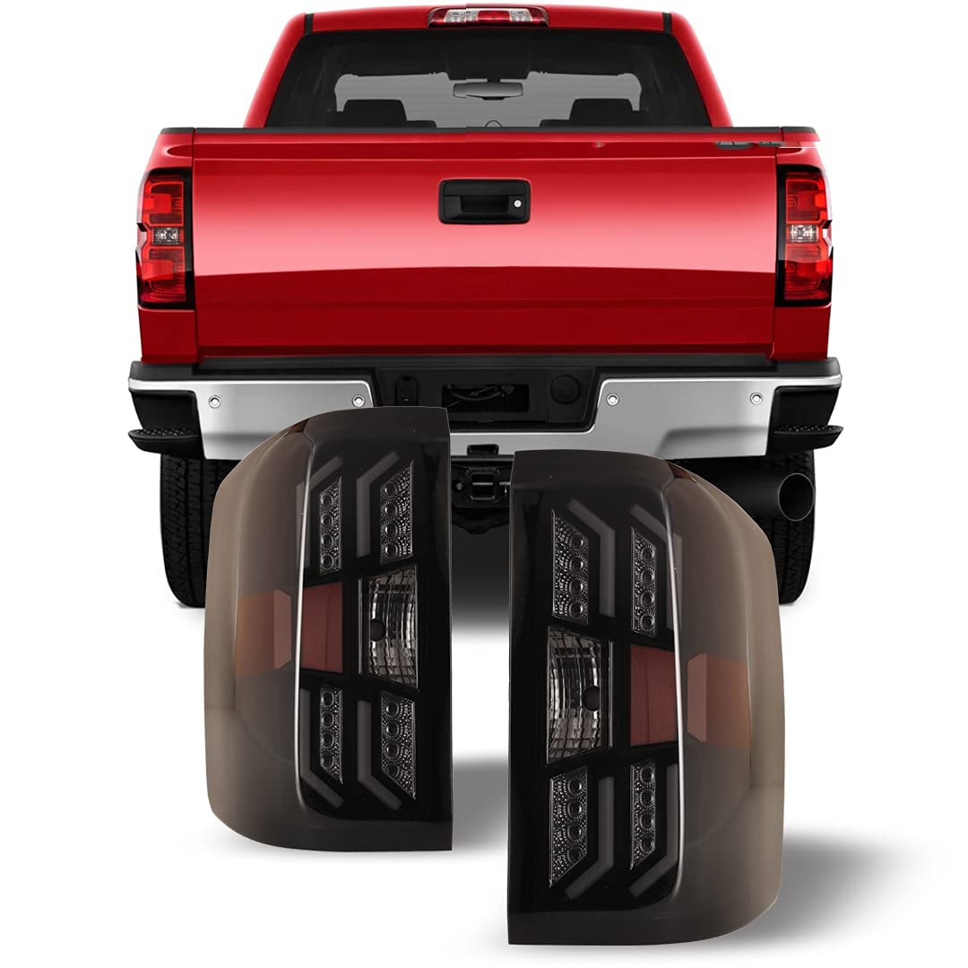 Winjet Off-Road LED Tail Lights for 2014-2018 Chevrolet Silverado - DRL Daytime Running Lights - Waterproof & Durable for Off-Roading, Truck Upgrades & Night Driving