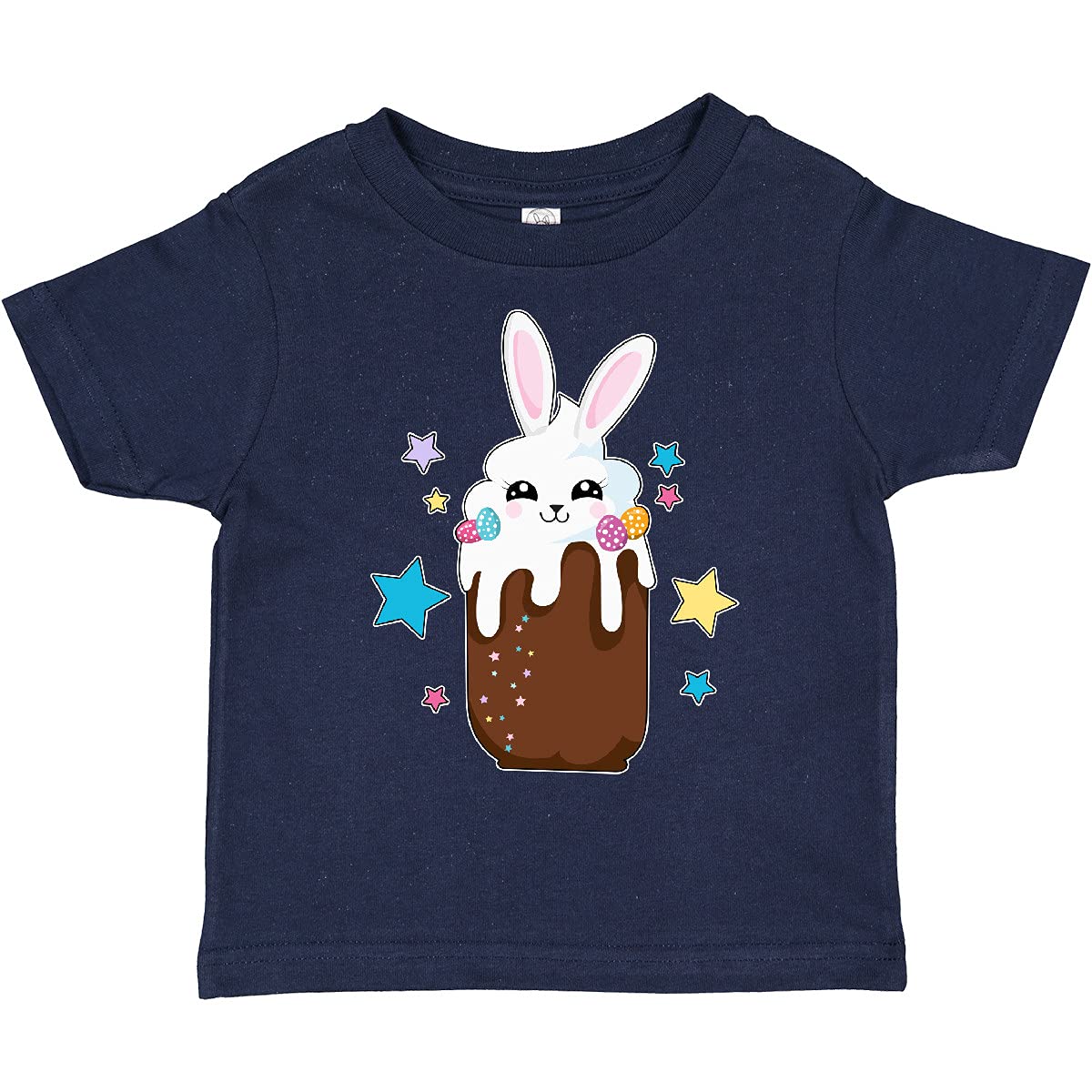 Easter Chocolate Bunny Drink with Stars Toddler T-Shirt - Cute Easter Outfit for Boys & Girls - Perfect for Easter Egg Hunts, Family Photos & Spring Celebrations