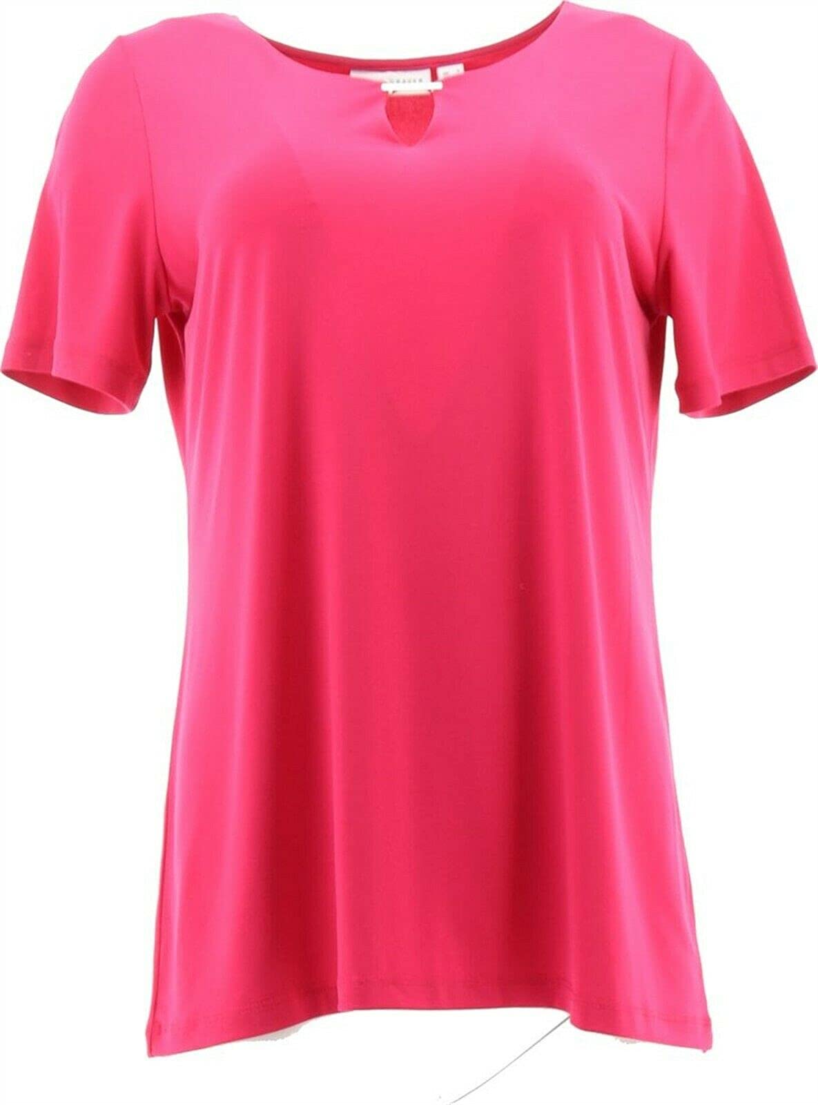 Susan Graver Print & Solid 2-Pack Liquid Knit Tops for Women | Comfortable Stretch Blouses for Casual Wear & Layering | A379117 | Perfect for Work, Weekend & Travel Outfits