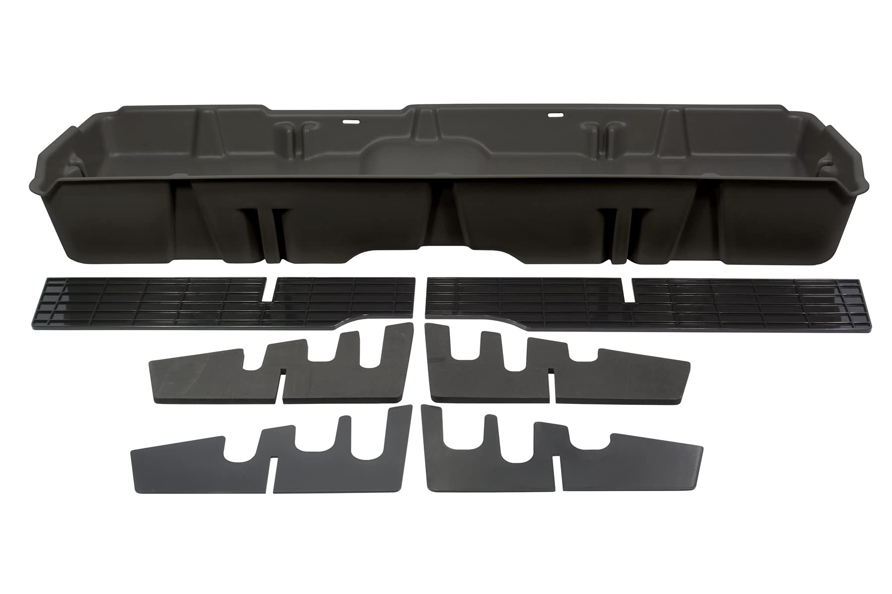 DU-HA Under Seat Storage Organizer for 2007-2013 Chevy Silverado & GMC Sierra Light Duty | 2007-2014 Heavy Duty Crew Cab Trucks | Dark Gray Car Storage Bin #10042 | Perfect for Truck Accessories, Tools & Emergency Gear Organization