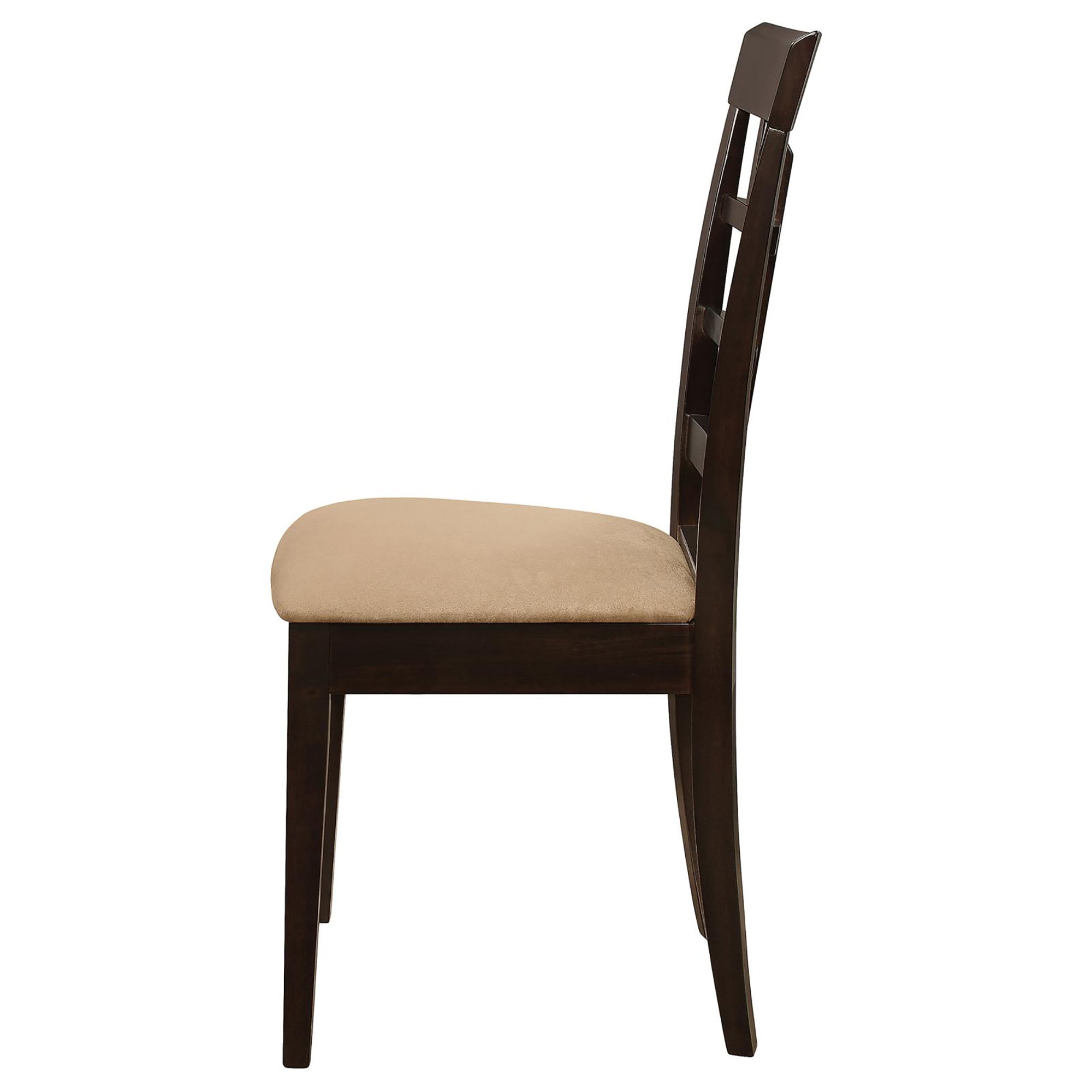 Modern Cappuccino & Beige Lattice Back Dining Chairs (Set of 2) - Stylish Kitchen & Dining Room Furniture for Home Decor, Restaurant, Cafe, and Office Use