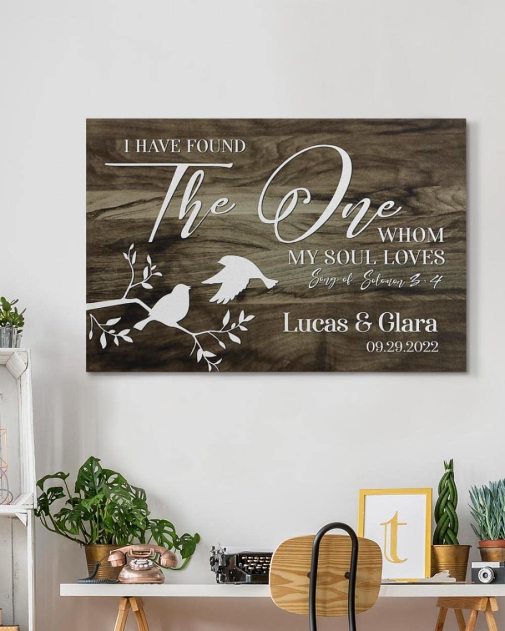Personalized 'I Have Found The One Whom My Soul Loves' Jesus Wall Art - Custom Christian Canvas Prints for Home & Church Decor - Meaningful Horizontal God Art for Bedroom, Living Room & Worship Spaces