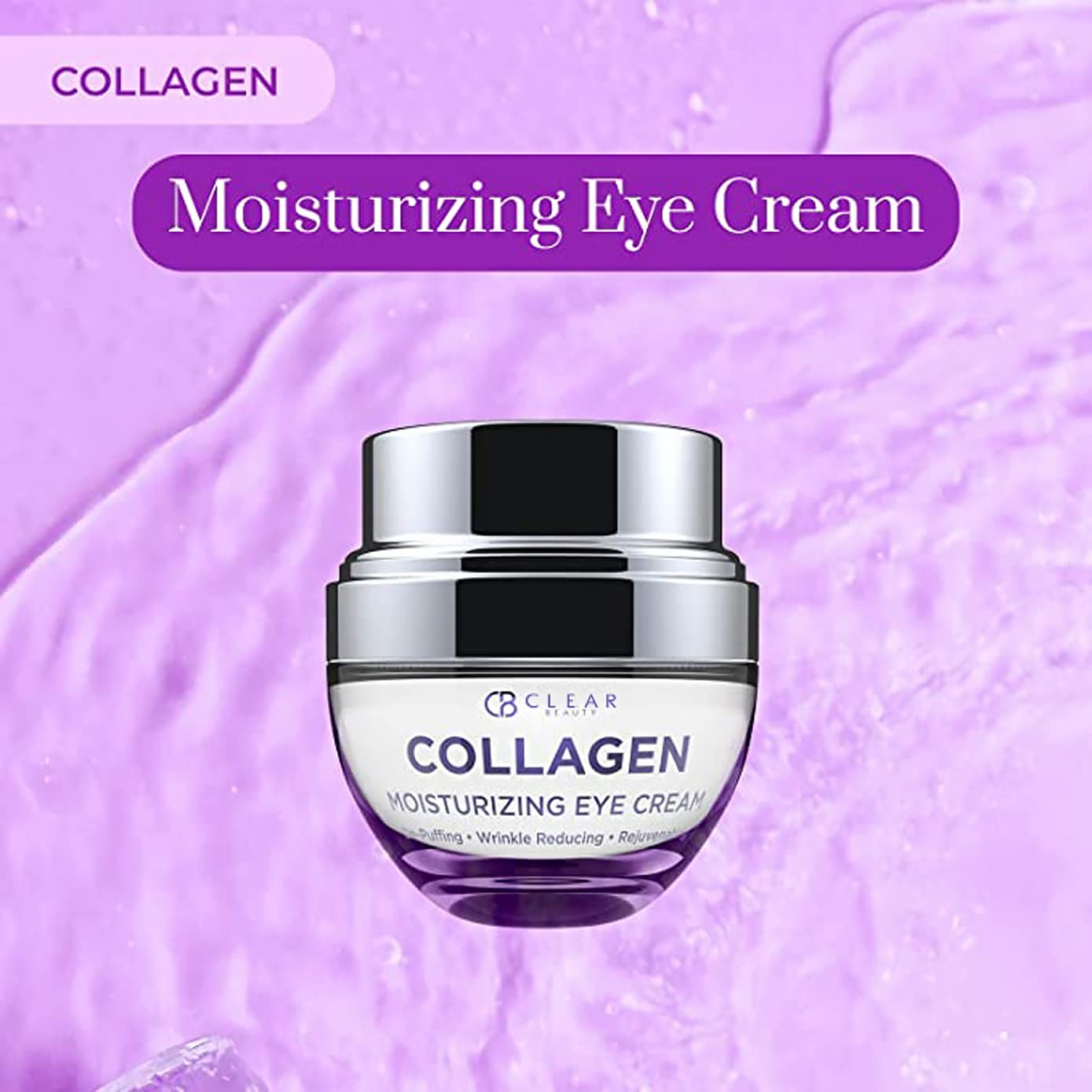 Collagen Eye Cream for Dark Circles & Wrinkles - Hydrating & Plumping Korean Skincare - Dermatologist Tested, Clean Beauty & Cruelty-Free - 1.01 Fl Oz - Perfect for Night Routine & Travel Skincare