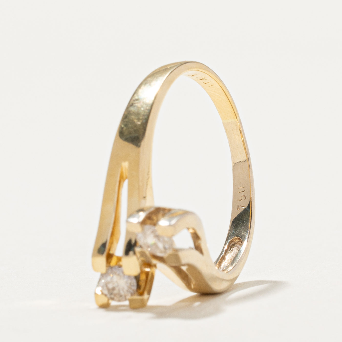 0.30ctw Diamond Crossover Ring - Size 7.5 - Elegant Wedding & Engagement Jewelry for Women - Perfect for Anniversaries, Proposals & Special Occasions