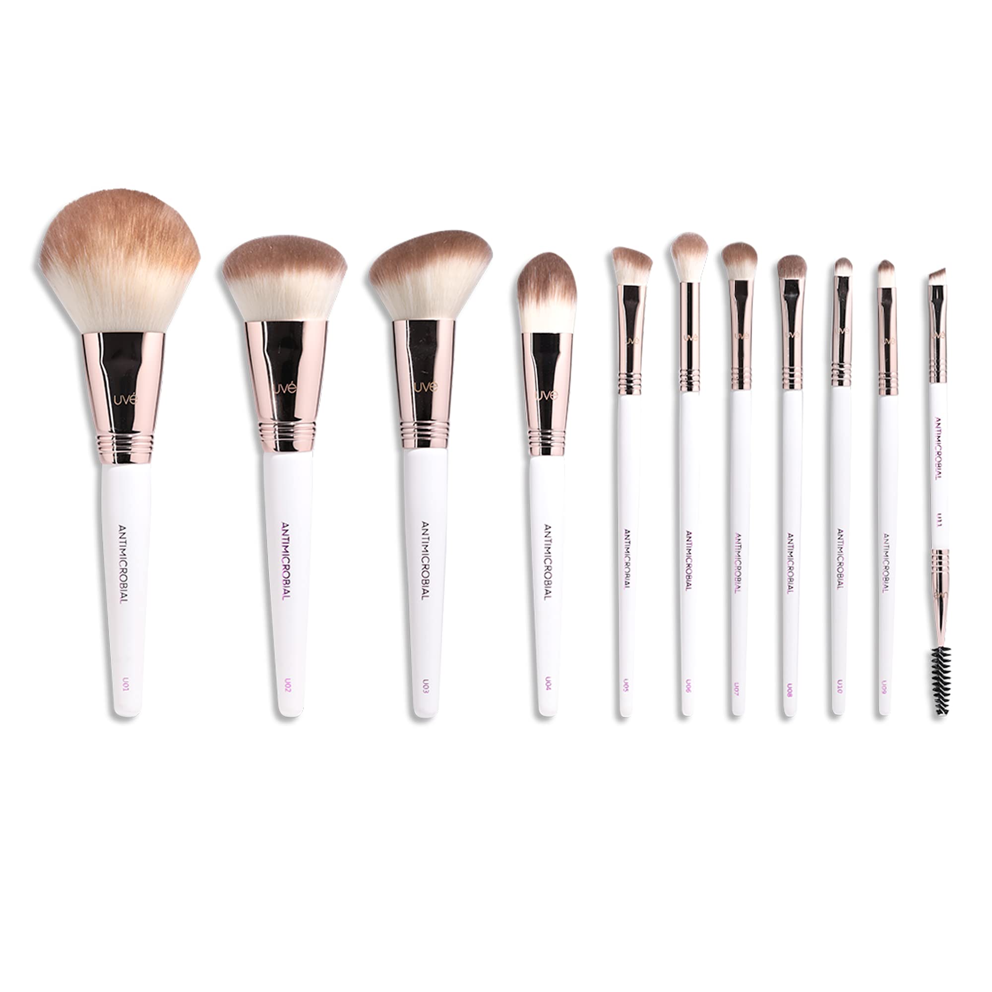 Professional 11-Piece Vegan Makeup Brush Set - Cruelty-Free Synthetic Brushes for Foundation, Concealer, Blush & Eyeshadow | Perfect for Everyday Makeup & Professional Makeup Artists
