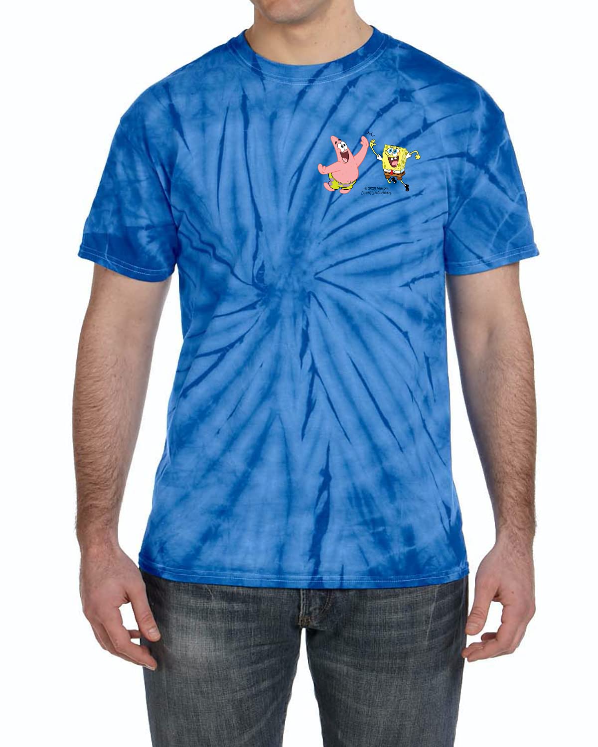 SpongeBob SquarePants Tie-Dye Short Sleeve T-Shirt for Men & Women - Cartoon Character Graphic Tee - Casual Summer Outfit for Beach, Party & Daily Wear