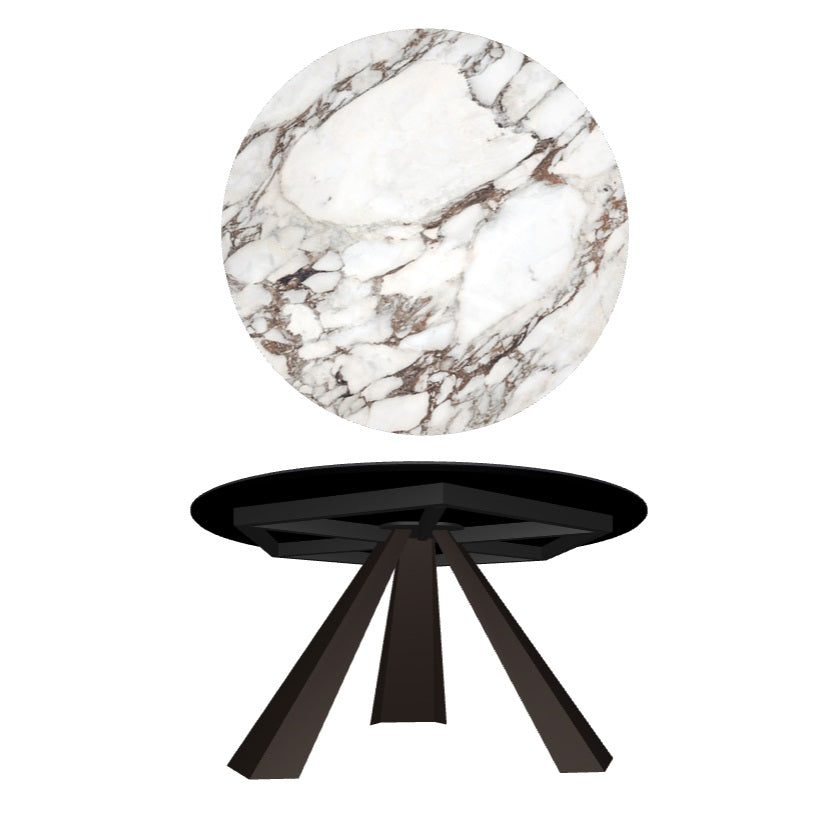 Eliot Ceramic Round Dining Table - Elegant & Durable for Kitchen, Patio, or Outdoor Entertaining