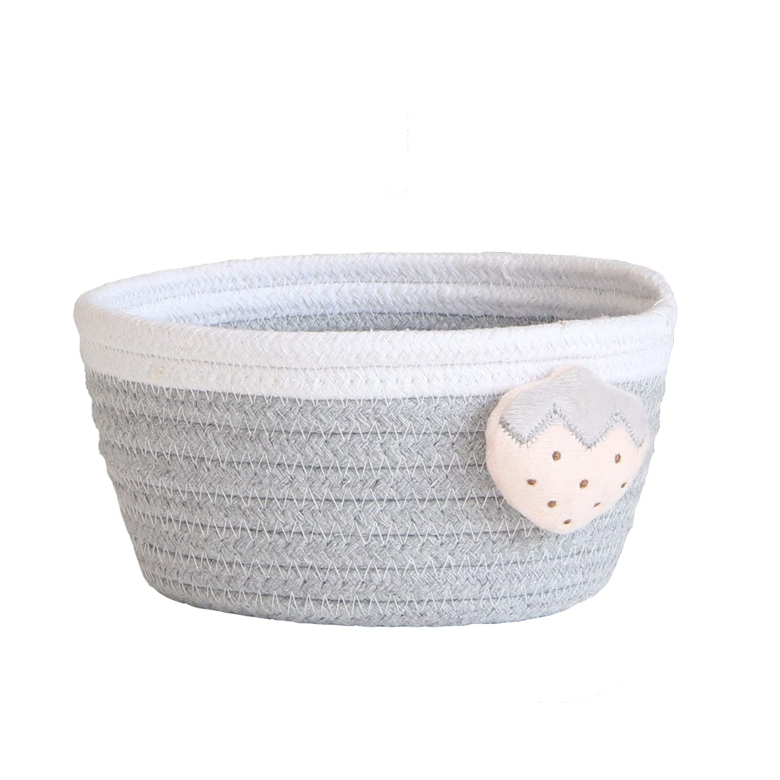 EILRAMIR Foldable Cotton Rope Woven Storage Basket - Gray Organizer Box for Toys, Office Supplies & Home Decor | Perfect for Living Room, Bedroom, Dorm & Office Organization