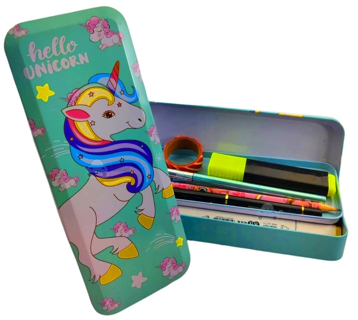 FunBlast Unicorn Pencil Case for Kids - Geometry Box & Stationery Organizer for School Supplies - Stylish Pencil Holder for Boys & Girls - Perfect for Classroom, Homework & Art Projects (1 Unit)
