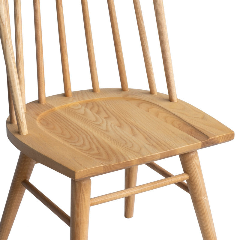 Amalien Natural Wood Dining Chairs Set of 2 - Modern Scandinavian Kitchen Chairs for Dining Room, Breakfast Nook & Home Decor