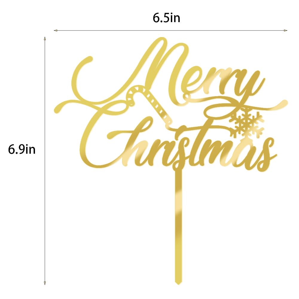 Glitter Acrylic Merry Christmas Cake Topper - Winter Holiday Party Decor for Kids & Adults - Perfect for Christmas Cakes, Cupcakes, Desserts & Festive Home Decorations