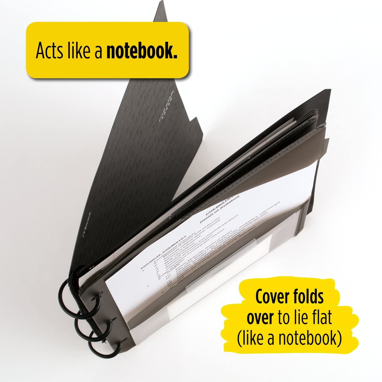 5-Star Flex Hybrid NoteBinders 4 Pack - 1 Inch All-in-One Notebook & Binder Set in Black, White, Red & Green (29328AE2) | Perfect for School, Office & Home Organization