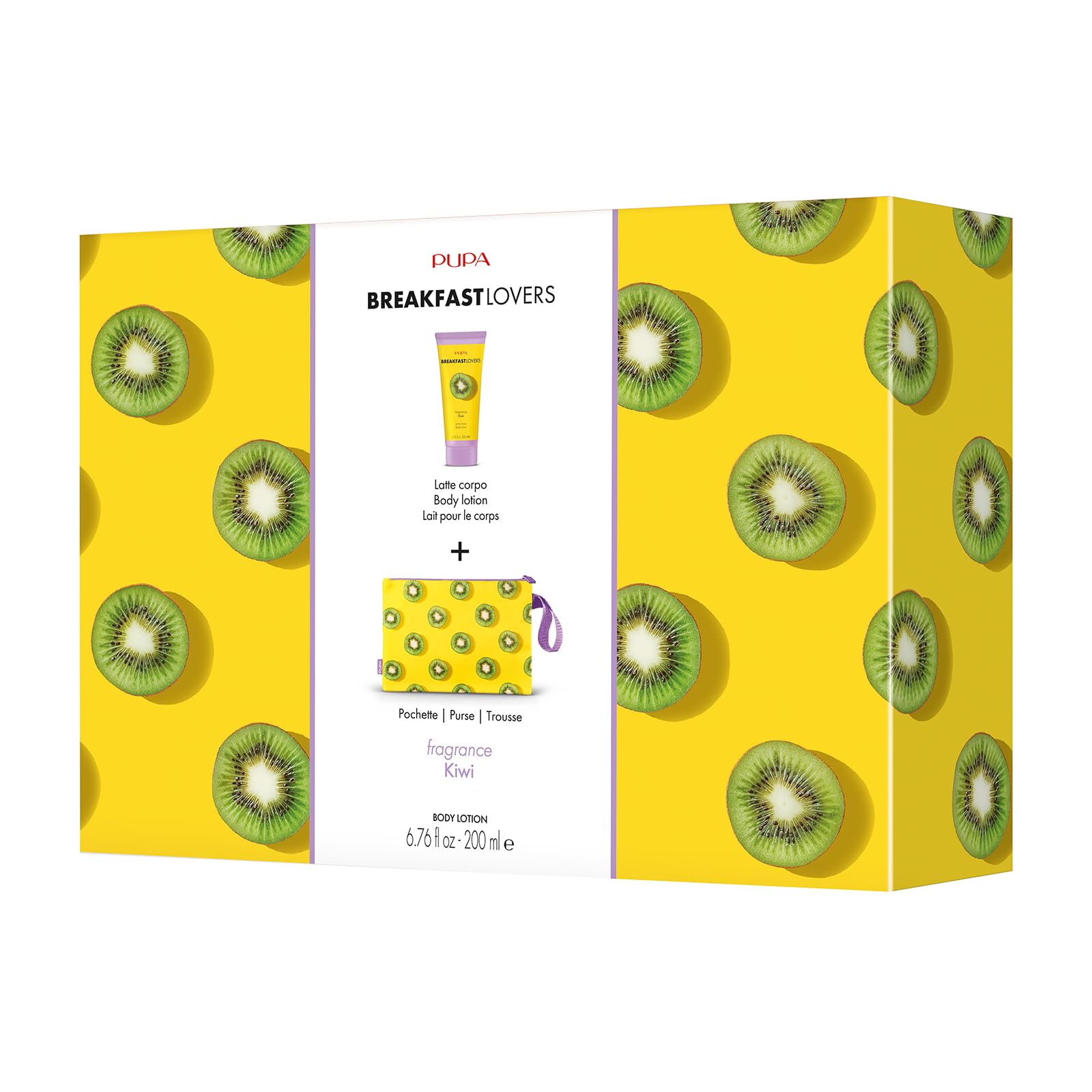 Pupa Milano Breakfast Lovers Gift Set - 2 Piece Kiwi Body Lotion & Cream - Moisturizing & Hydrating Skin Care for Women - Perfect for Daily Hydration & Spa Days at Home