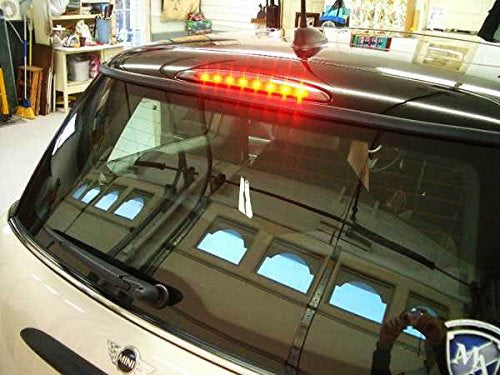 Red 8 LED High Mount Third Brake Light with Clear Lens for 2002-2006 First Generation MINI Cooper - Enhanced Visibility & Safety for Night Driving & Custom Car Modifications