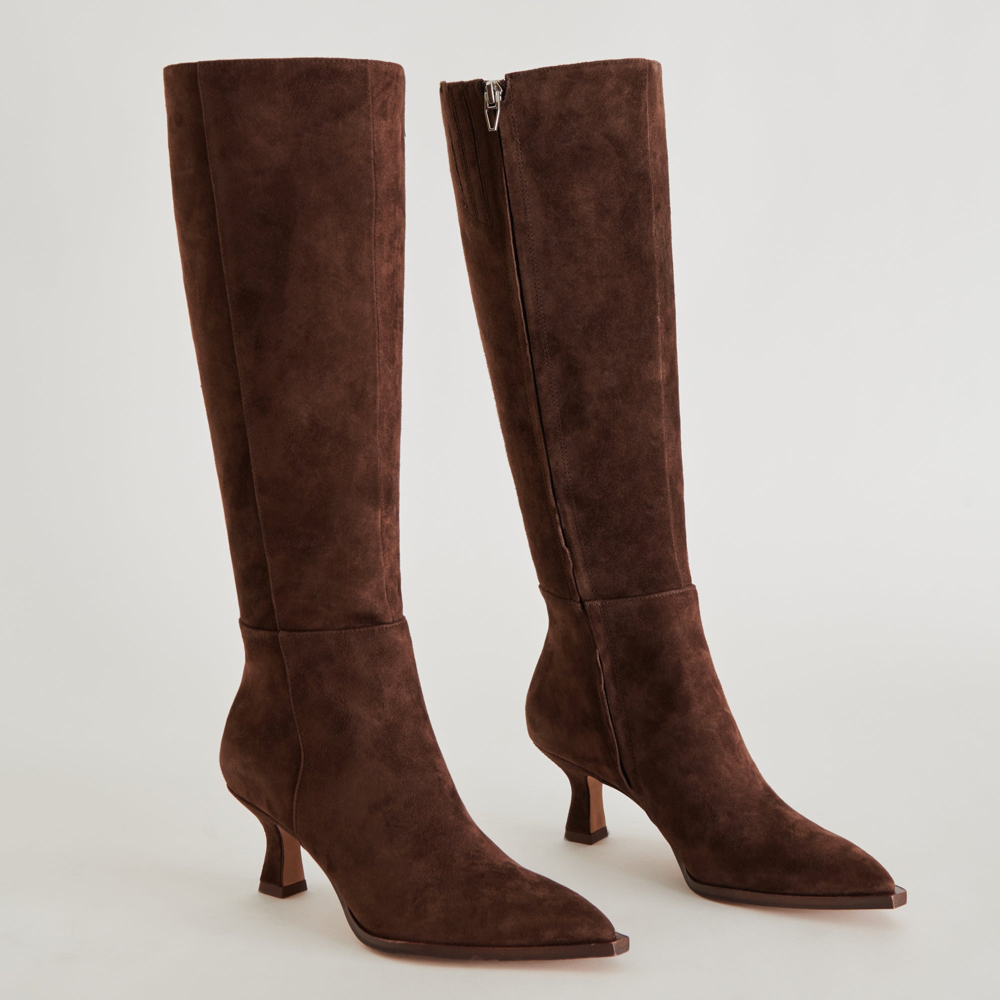 AUGGIE Wide Calf Boots for Women - DK Brown Suede - Comfortable & Stylish Winter Boots for Cold Weather & Outdoor Activities