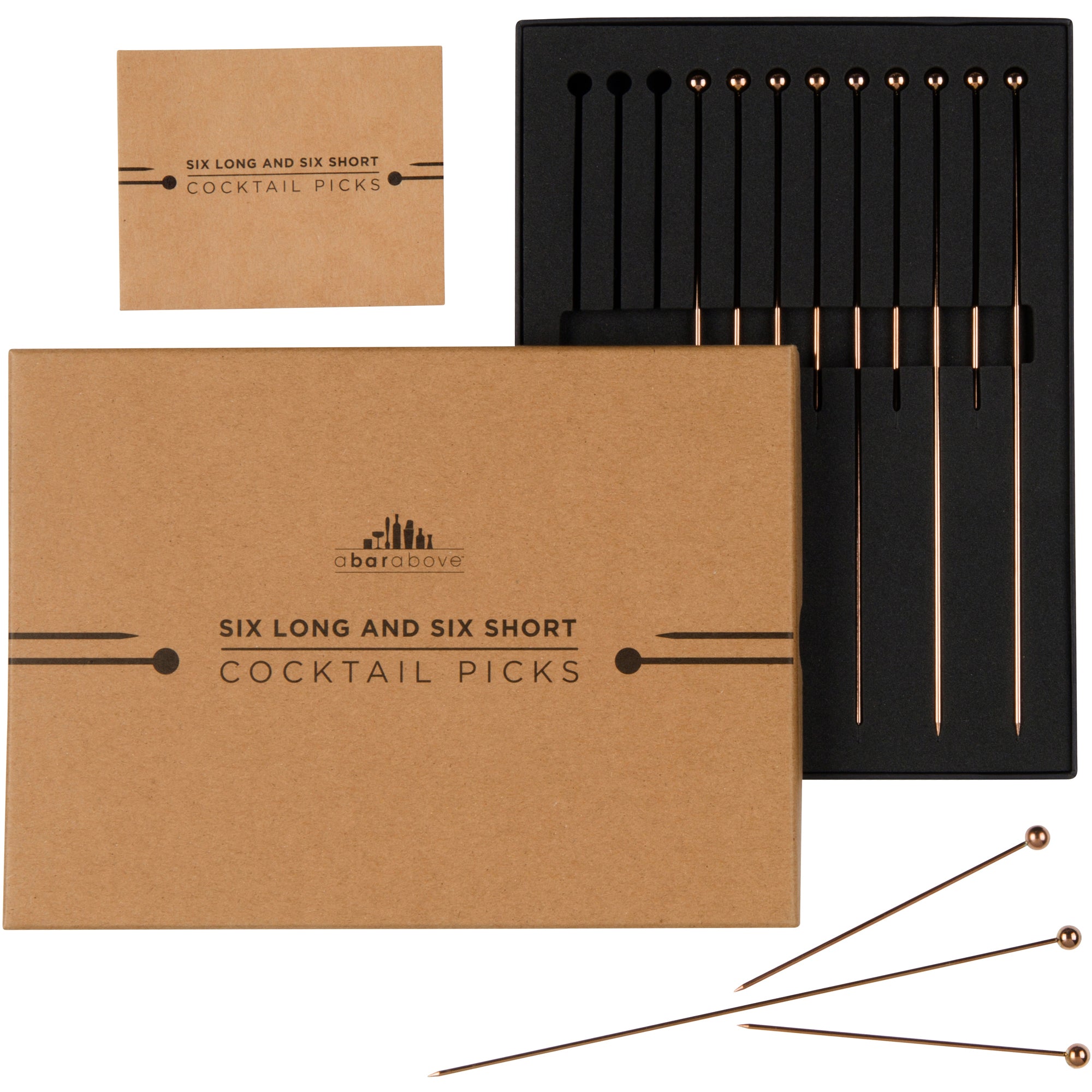 Premium Bronze Cocktail Picks - Elegant Drink Garnish Skewers for Martini, Olive & Fruit - Perfect for Home Bars, Parties & Wedding Receptions