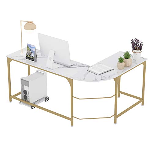 Marble White + Gold Frame