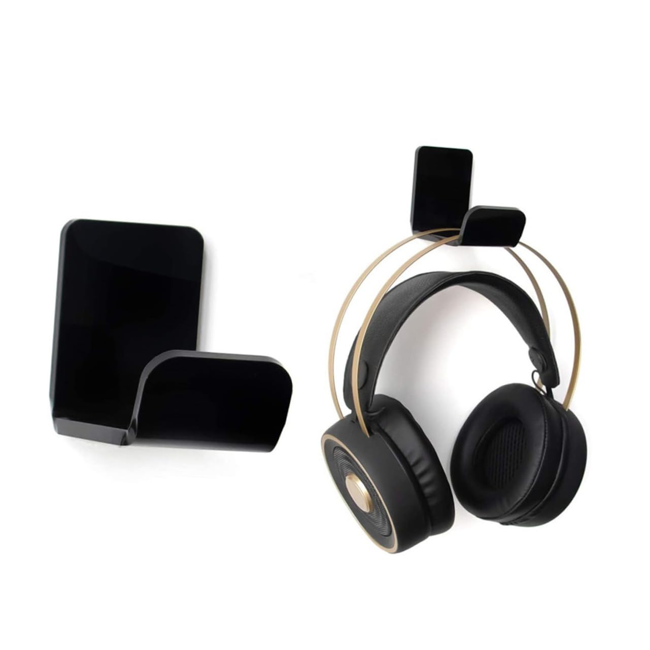 Homoyoyo Wall Mount Headphone Holder Stand - 2 Pack Hanging Headphone Storage Rack for Earphones, Headset Display & Computer Accessories - Perfect for Home, Office & Gaming Setup