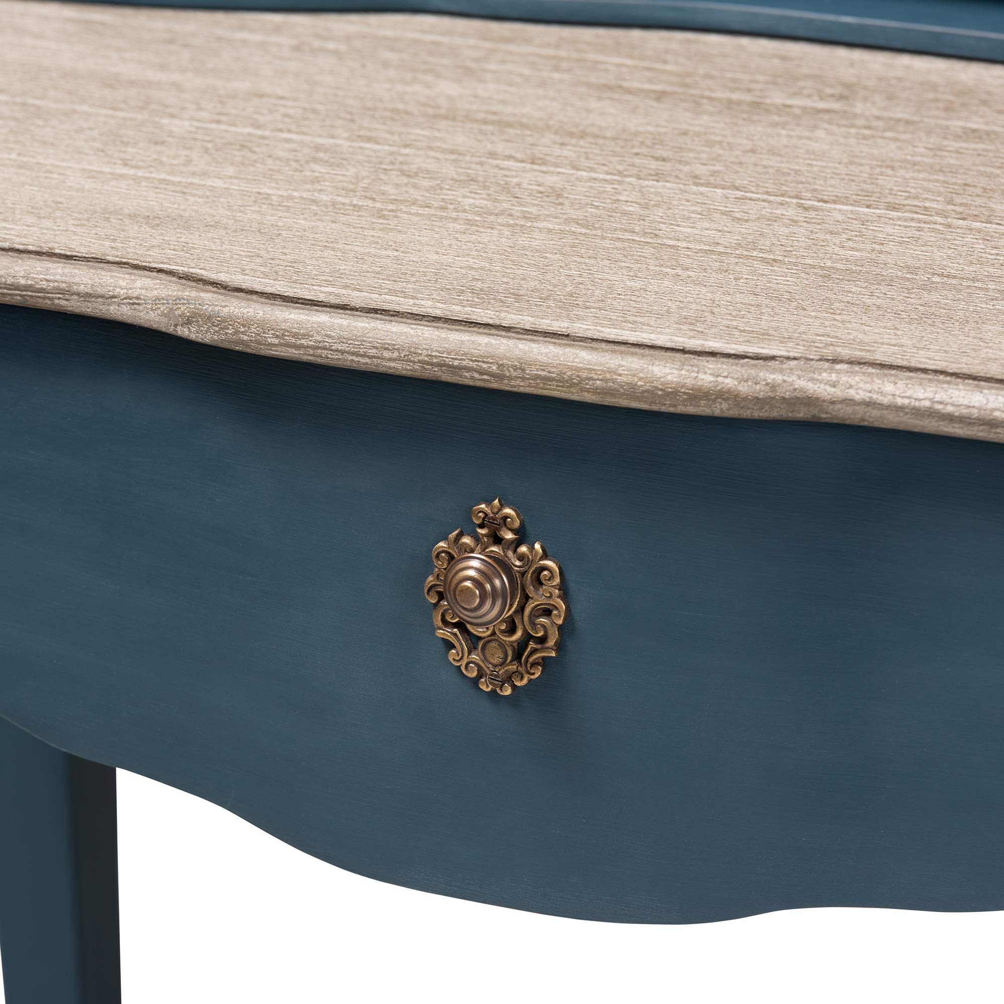 Baxton Studio Desk Blue Oak - Perfect for Home Office & Workspace