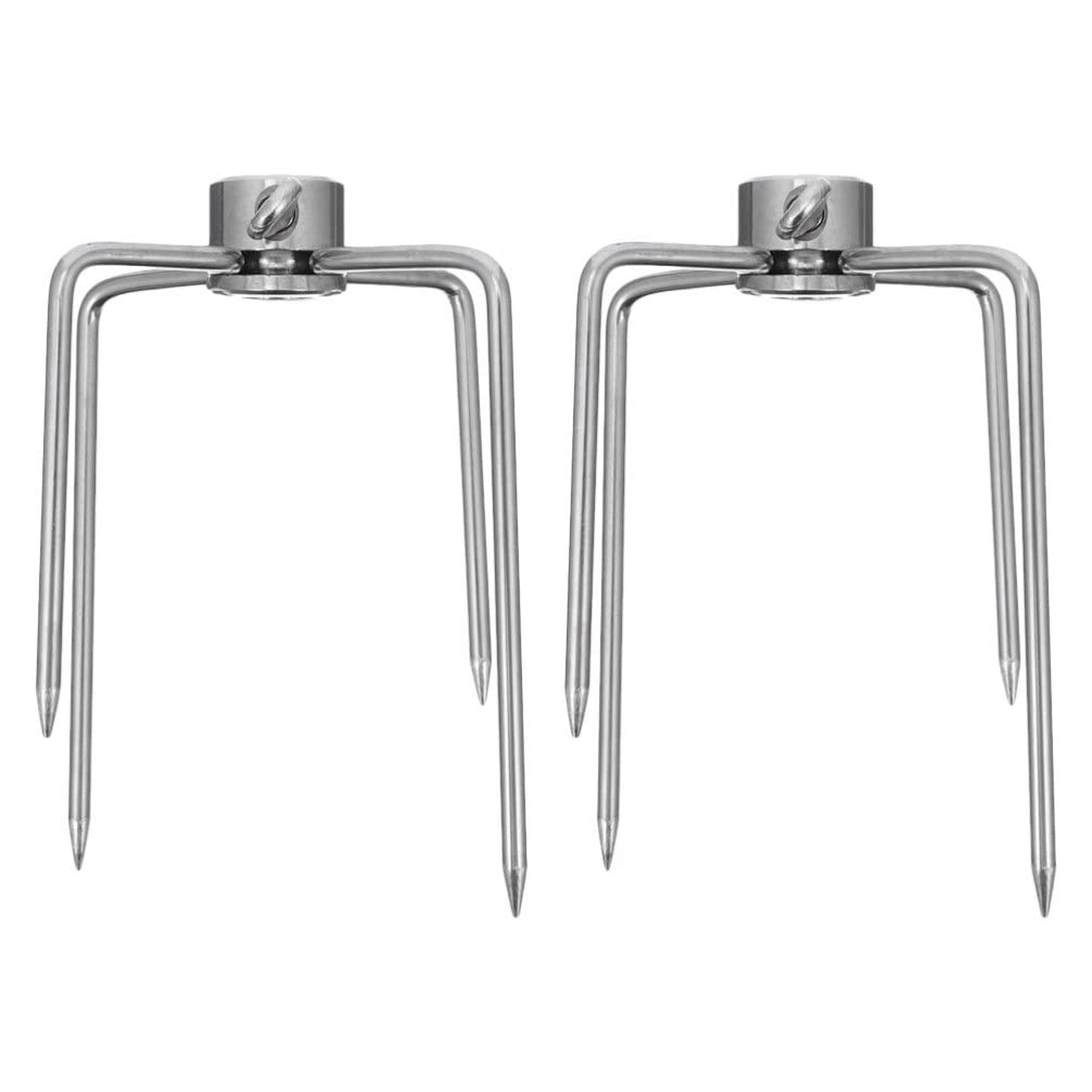 2Pcs Rotisserie Forks for Grilling - Heavy Duty BBQ Rotisserie Meat Forks for Outdoor Cooking, Camping & Backyard Barbecues - Perfect for Chicken, Turkey, Lamb & Pork Roasting