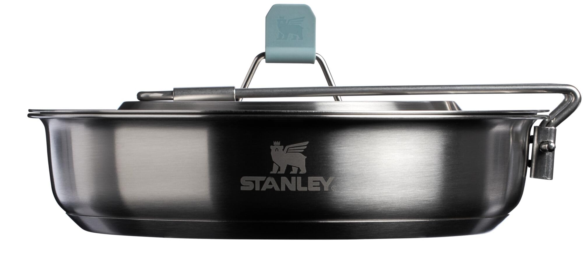 Stanley Wildfare Core 12-Piece Stainless Steel Camping Cookware Set with 1 Quart Fry Pan, Plates, Utensils & Spatula | Fold & Lock Handle | BPA-Free | Perfect for Outdoor Camping, Picnics & RV Trips