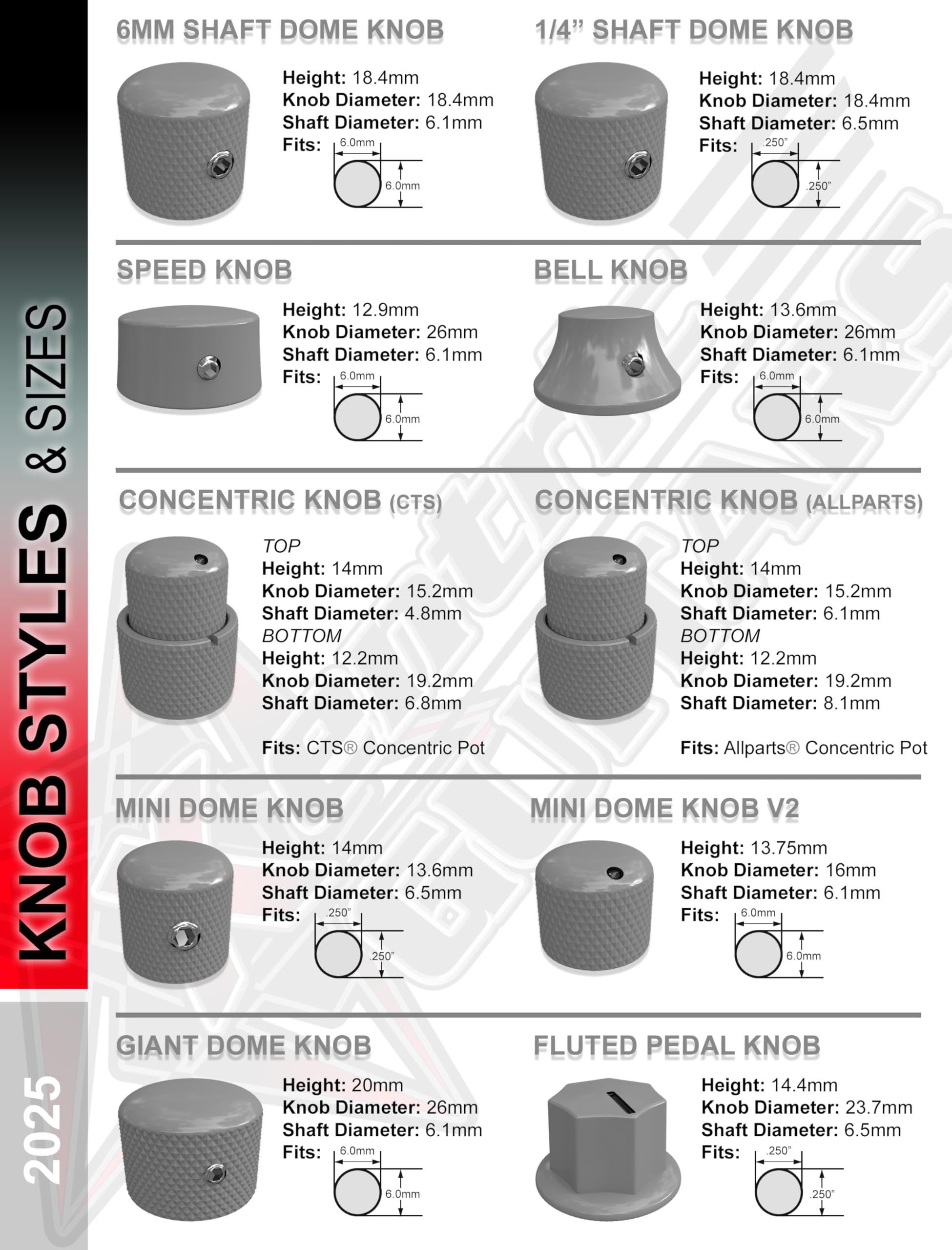Aurora Series Resin Guitar Knobs - 1/4