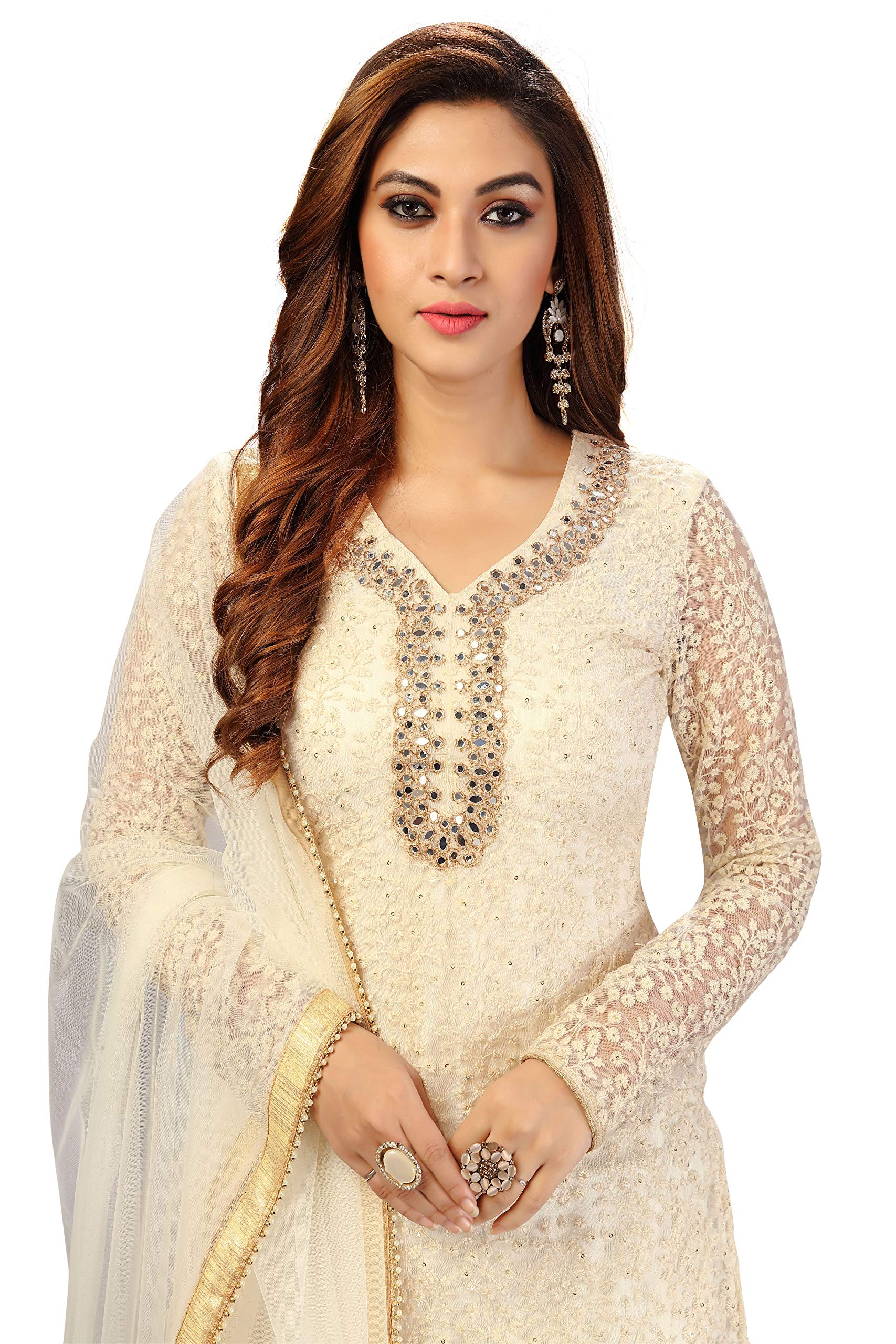 Trendy Women's Cotton Embroidered Salwar Suit Set - Kurta Sharara with Dupatta & Palazzo Set (Stitched Ready-to-Wear) | Perfect for Festivals, Weddings & Ethnic Parties
