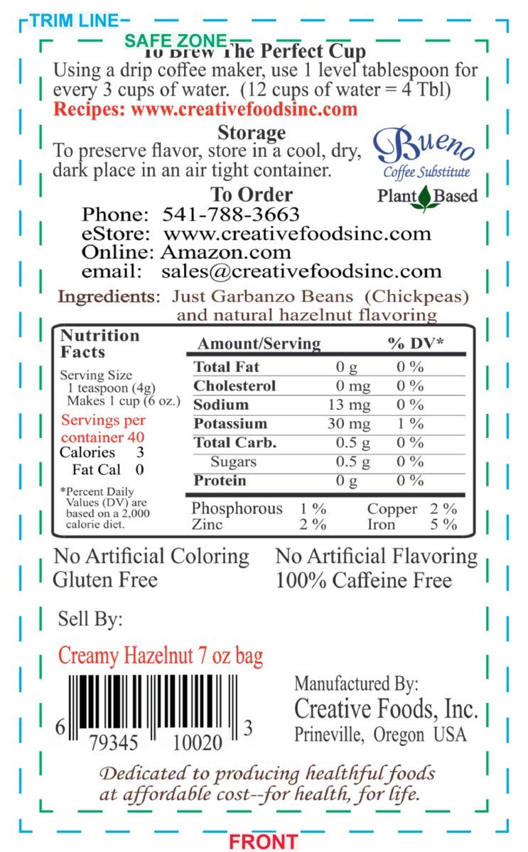 Best Creamy Hazelnut Coffee Substitute - 6.5oz Bag | Dairy-Free & Vegan | Perfect for Morning Brew, Baking & Gifts