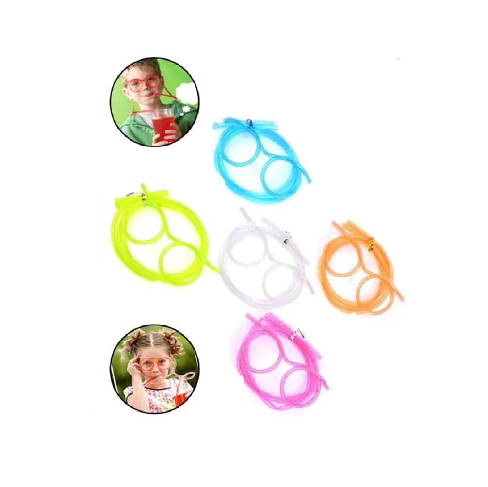 Fun Reusable Straw Glasses for Kids - Colorful Drinking Straws with Glasses for Parties, Games & Gifts - Perfect for Birthday Celebrations, Pool Parties & Summer Drinks