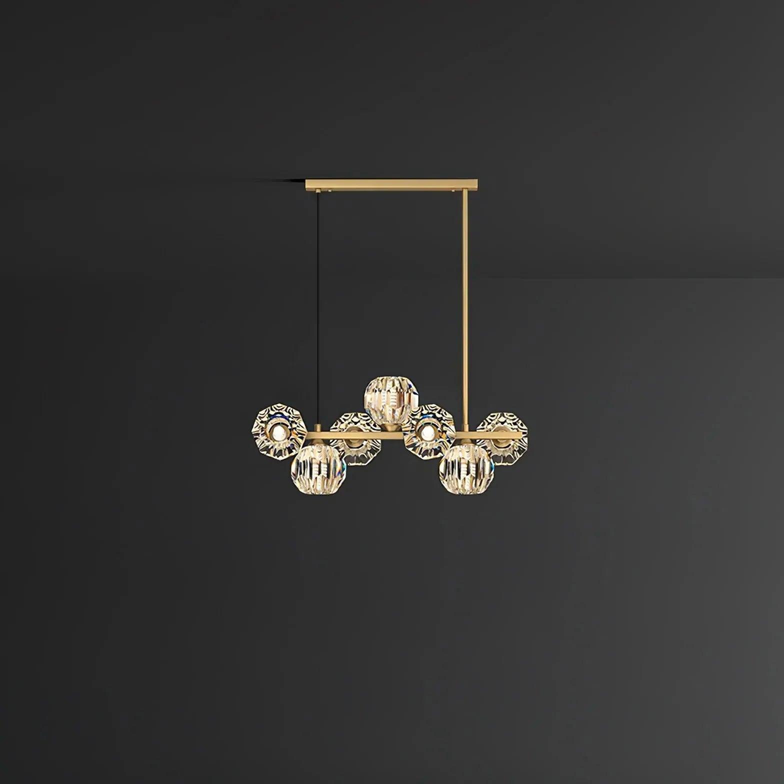 Modern Multi Circular Transparent Glass Ball Linear Pendant Light - Elegant Dining Room & Kitchen Island Lighting Fixture for Home Decor