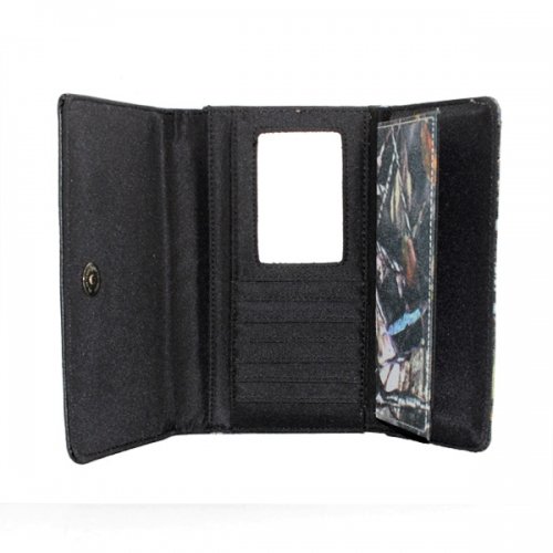 Rhinestone Camouflage Gun Print Women's Wallet - Stylish Pink Clutch for Outdoor, Hunting & Everyday Use